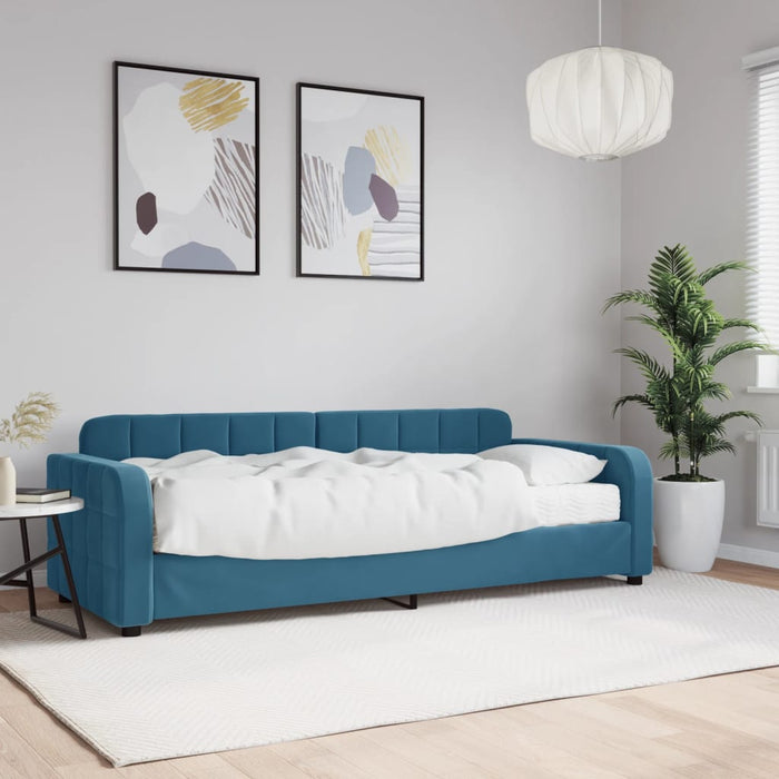 Divano Letto con Materasso-Sofa Letto-Daybed Blu 80x200 cm in Velluto 629770