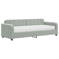 Divano Letto con Materasso-Sofa Letto-Daybed Grigio Chiaro 80x200 cm in Velluto 828327