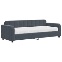 Divano Letto con Materasso-Sofa Letto-Daybed Grigio Scuro 80x200 cm in Velluto 241415