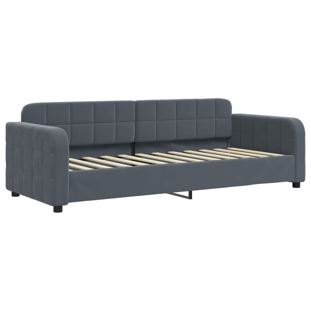 Divano Letto con Materasso-Sofa Letto-Daybed Grigio Scuro 80x200 cm in Velluto 241415