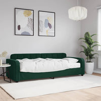 Divano Letto con Materasso-Sofa Letto-Daybed Verde Scuro 80x200 cm in Velluto 367126