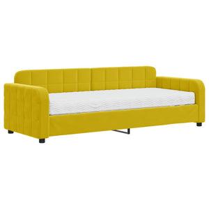 Divano Letto con Materasso Giallo 80x200 cm in Velluto 3196903