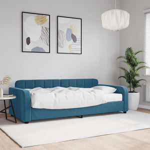 Divano Letto con Materasso-Sofa Letto-Daybed Blu 90x200 cm in Velluto 294951