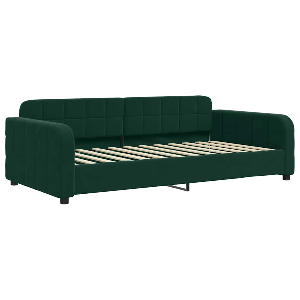 Divano Letto con Materasso-Sofa Letto-Daybed Verde Scuro 90x200 cm in Velluto 402951