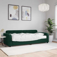 Divano Letto con Materasso-Sofa Letto-Daybed Verde Scuro 90x200 cm in Velluto 402951