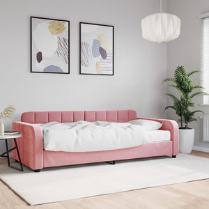 Divano Letto con Materasso Rosa 90x200 cm in Velluto 3196908