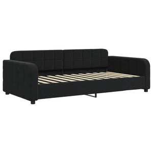 Divano Letto con Materasso-Sofa Letto-Daybed Nero 90x200 cm in Velluto 478105