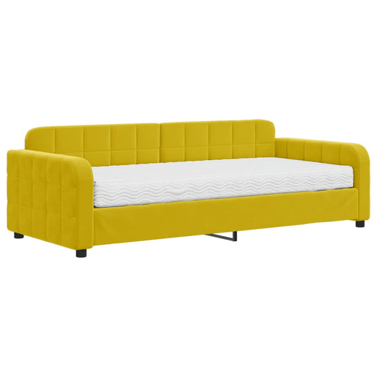 Divano Letto con Materasso Giallo 90x200 cm in Velluto 3196910