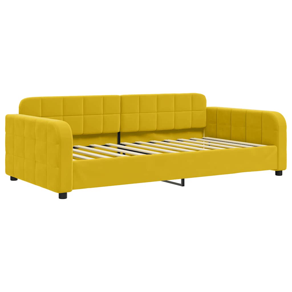 Divano Letto con Materasso-Sofa Letto-Daybed Giallo 90x200 cm in Velluto 309544