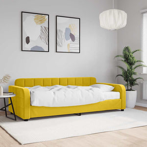 Divano Letto con Materasso-Sofa Letto-Daybed Giallo 90x200 cm in Velluto 309544