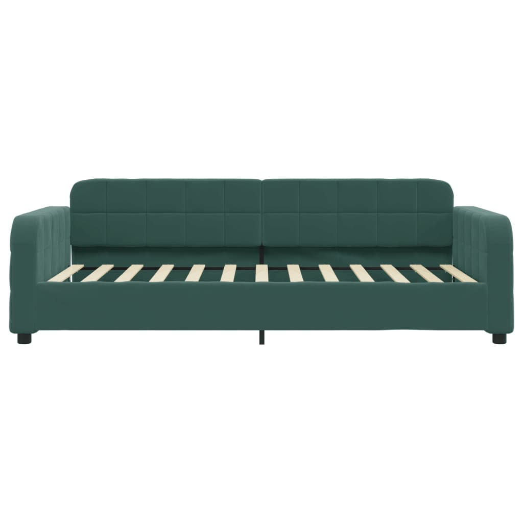 Divano Letto con Materasso Verde Scuro 100x200 cm in Velluto 3196914