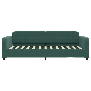 Divano Letto con Materasso Verde Scuro 100x200 cm in Velluto 3196914