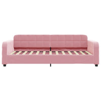 Divano Letto con Materasso Rosa 100x200 cm in Velluto 3196915