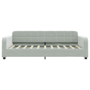Divano Letto con Materasso Grigio Chiaro 90x190 cm in Velluto 3196918
