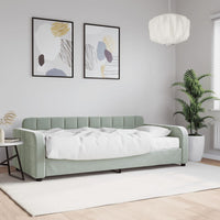Divano Letto con Materasso-Sofa Letto-Daybed Grigio Chiaro 90x190 cm in Velluto 523126