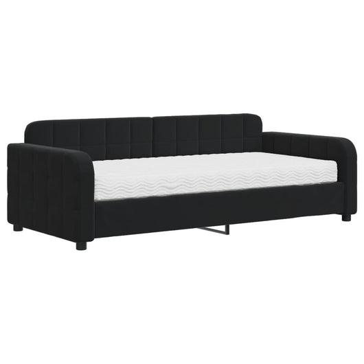 Divano Letto con Materasso Nero 90x190 cm in Velluto 3196920