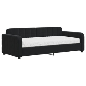 Divano Letto con Materasso Nero 90x190 cm in Velluto 3196920