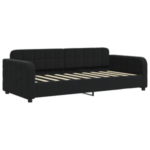 Divano Letto con Materasso-Sofa Letto-Daybed Nero 90x190 cm in Velluto 815577