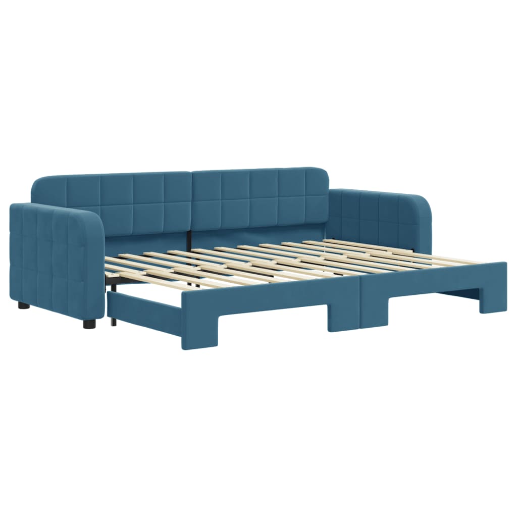 Divano Letto con Letto Estraibile Blu 80x200 cm in Velluto 3196921