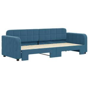 Divano Letto con Letto Estraibile-Sofa Letto-Daybed Blu 80x200 cm in Velluto 114146