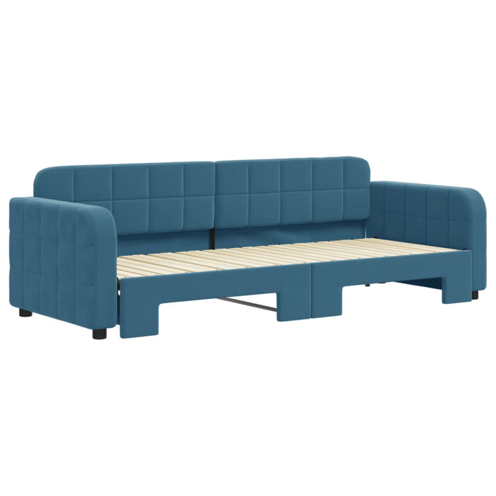 Divano Letto con Letto Estraibile-Sofa Letto-Daybed Blu 80x200 cm in Velluto 114146