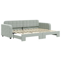 Divano Letto con Letto Estraibile Grigio Chiaro 80x200 Vellutocod mxl 130584