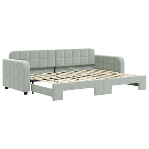 Divano Letto con Letto Estraibile Grigio Chiaro 80x200 Vellutocod mxl 130584