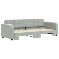 Divano Letto con Letto Estraibile-Sofa Letto-Daybed Grigio Chiaro 80x200 Velluto 256536
