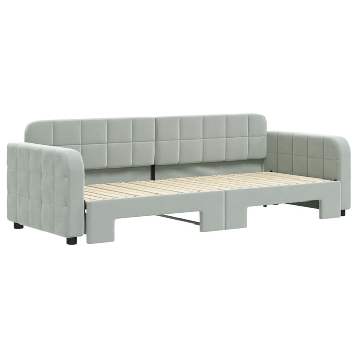 Divano Letto con Letto Estraibile-Sofa Letto-Daybed Grigio Chiaro 80x200 Velluto 256536