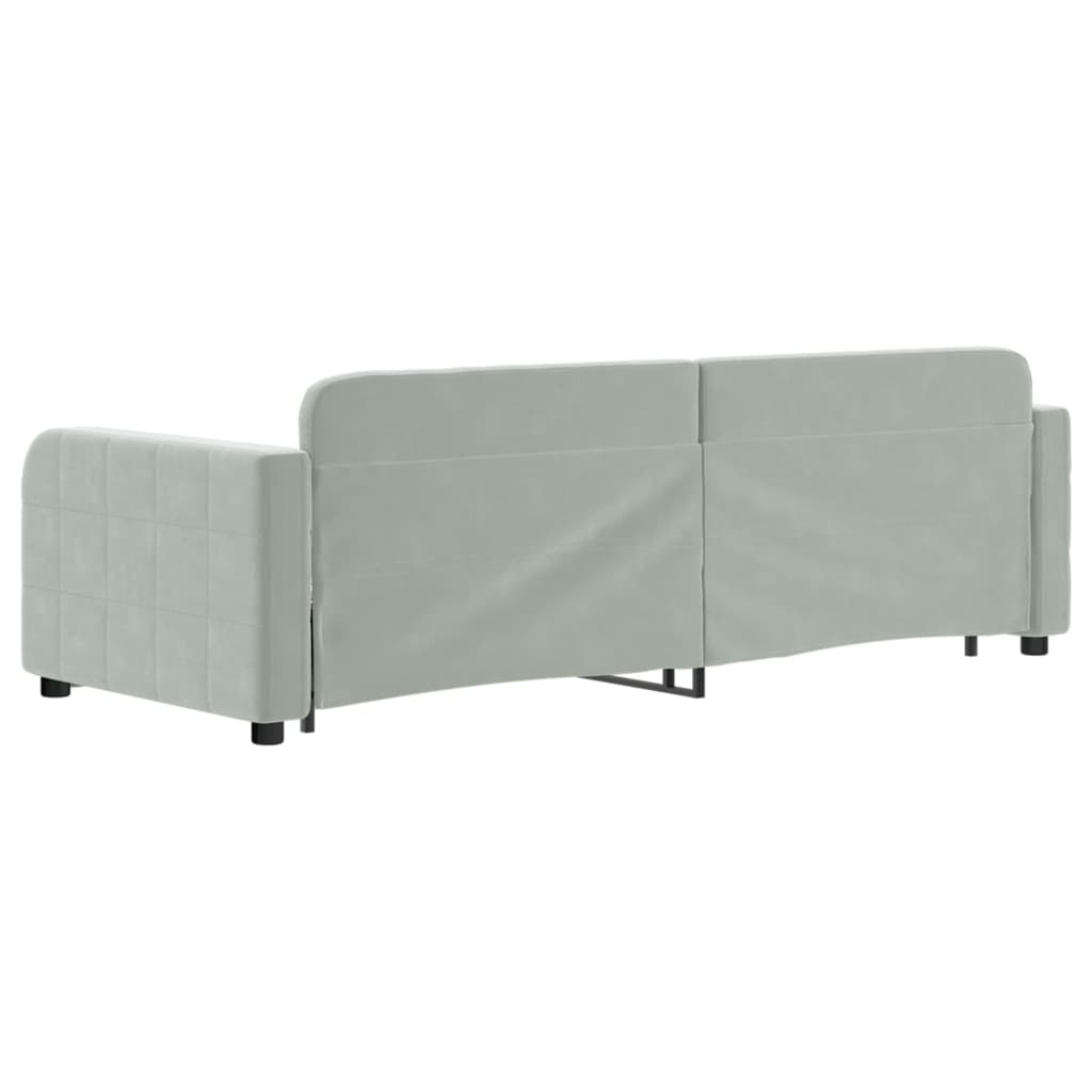 Divano Letto con Letto Estraibile-Sofa Letto-Daybed Grigio Chiaro 80x200 Velluto 256536