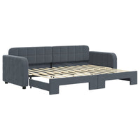 Divano Letto con Letto Estraibile-Sofa Letto-Daybed Grigio Scuro 80x200cm Velluto 527045