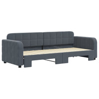 Divano Letto con Letto Estraibile-Sofa Letto-Daybed Grigio Scuro 80x200cm Velluto 527045