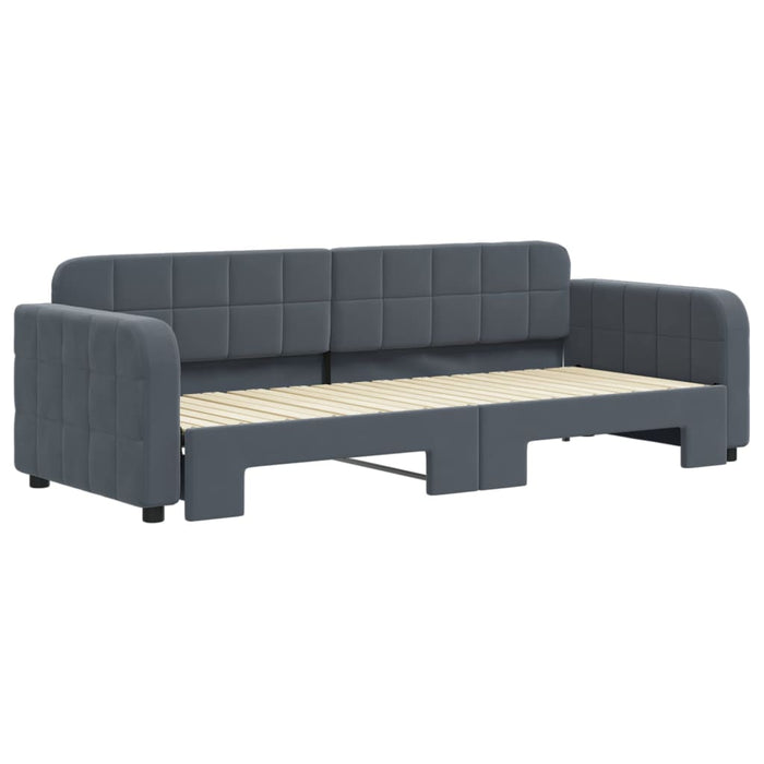 Divano Letto con Letto Estraibile-Sofa Letto-Daybed Grigio Scuro 80x200cm Velluto 527045