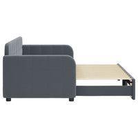 Divano Letto con Letto Estraibile Grigio Scuro 80x200cm Velluto