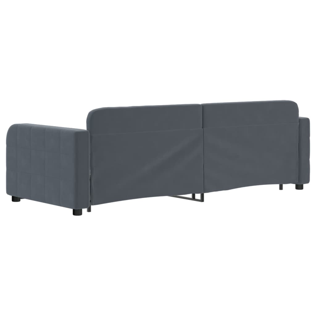 Divano Letto con Letto Estraibile-Sofa Letto-Daybed Grigio Scuro 80x200cm Velluto 527045
