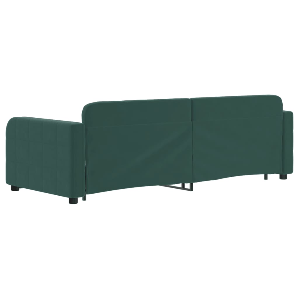 Divano Letto con Letto Estraibile Verde Scuro 80x200cm Velluto 3196924