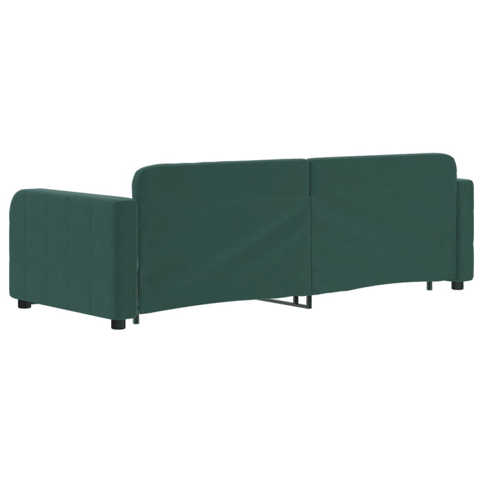 Divano Letto con Letto Estraibile Verde Scuro 80x200cm Velluto 3196924