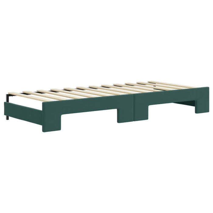 Divano Letto con Letto Estraibile Verde Scuro 80x200cm Velluto 3196924