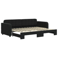 Divano Letto con Letto Estraibile-Sofa Letto-Daybed Nero 80x200 cm in Velluto 845332