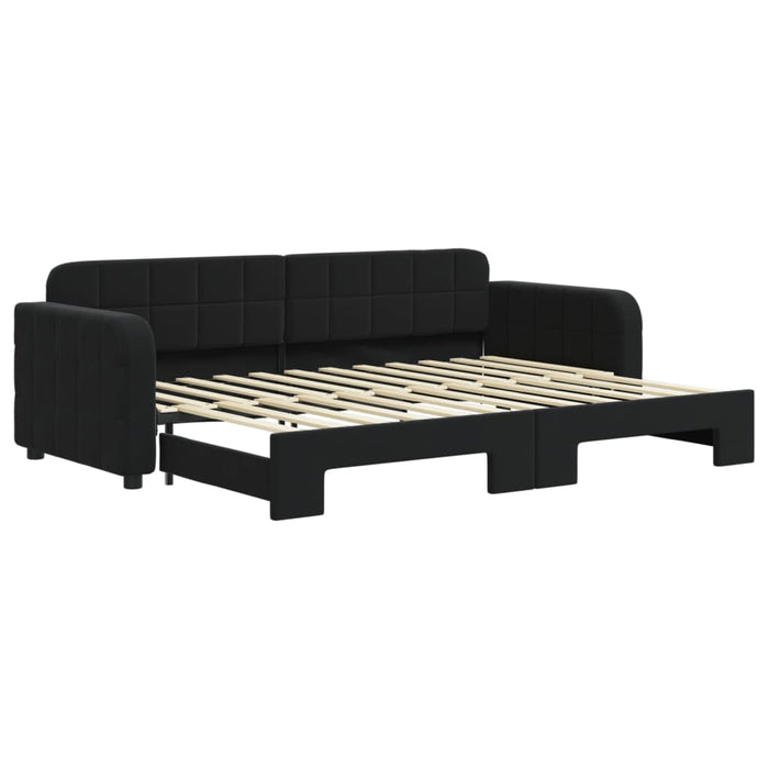 Divano Letto con Letto Estraibile-Sofa Letto-Daybed Nero 80x200 cm in Velluto 845332