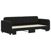 Divano Letto con Letto Estraibile-Sofa Letto-Daybed Nero 80x200 cm in Velluto 845332