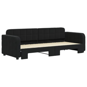Divano Letto con Letto Estraibile-Sofa Letto-Daybed Nero 80x200 cm in Velluto 845332