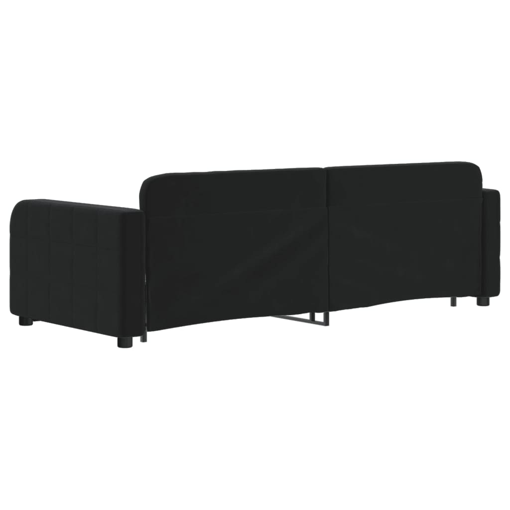 Divano Letto con Letto Estraibile-Sofa Letto-Daybed Nero 80x200 cm in Velluto 845332
