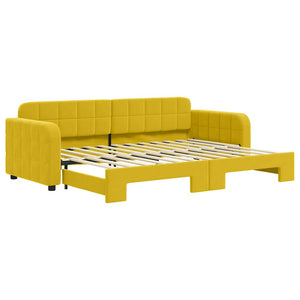 Divano Letto con Letto Estraibile-Sofa Letto-Daybed Giallo 80x200 cm in Velluto 691096