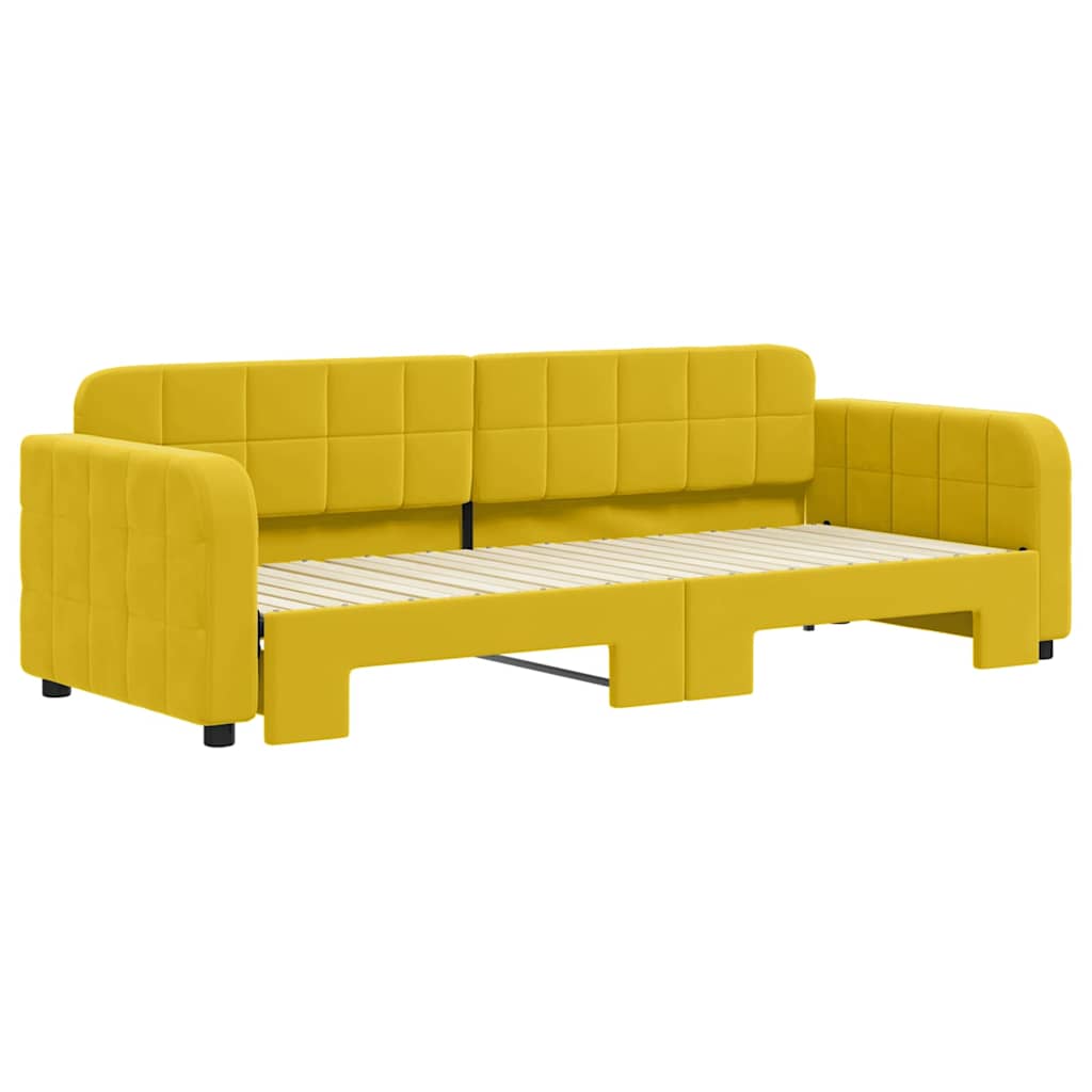Divano Letto con Letto Estraibile-Sofa Letto-Daybed Giallo 80x200 cm in Velluto 691096