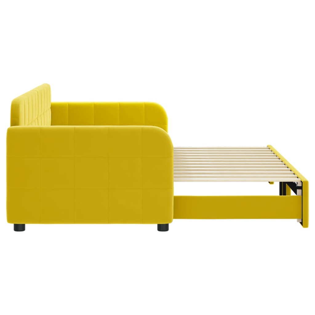 Divano Letto con Letto Estraibile Giallo 80x200 cm in Velluto 3196927