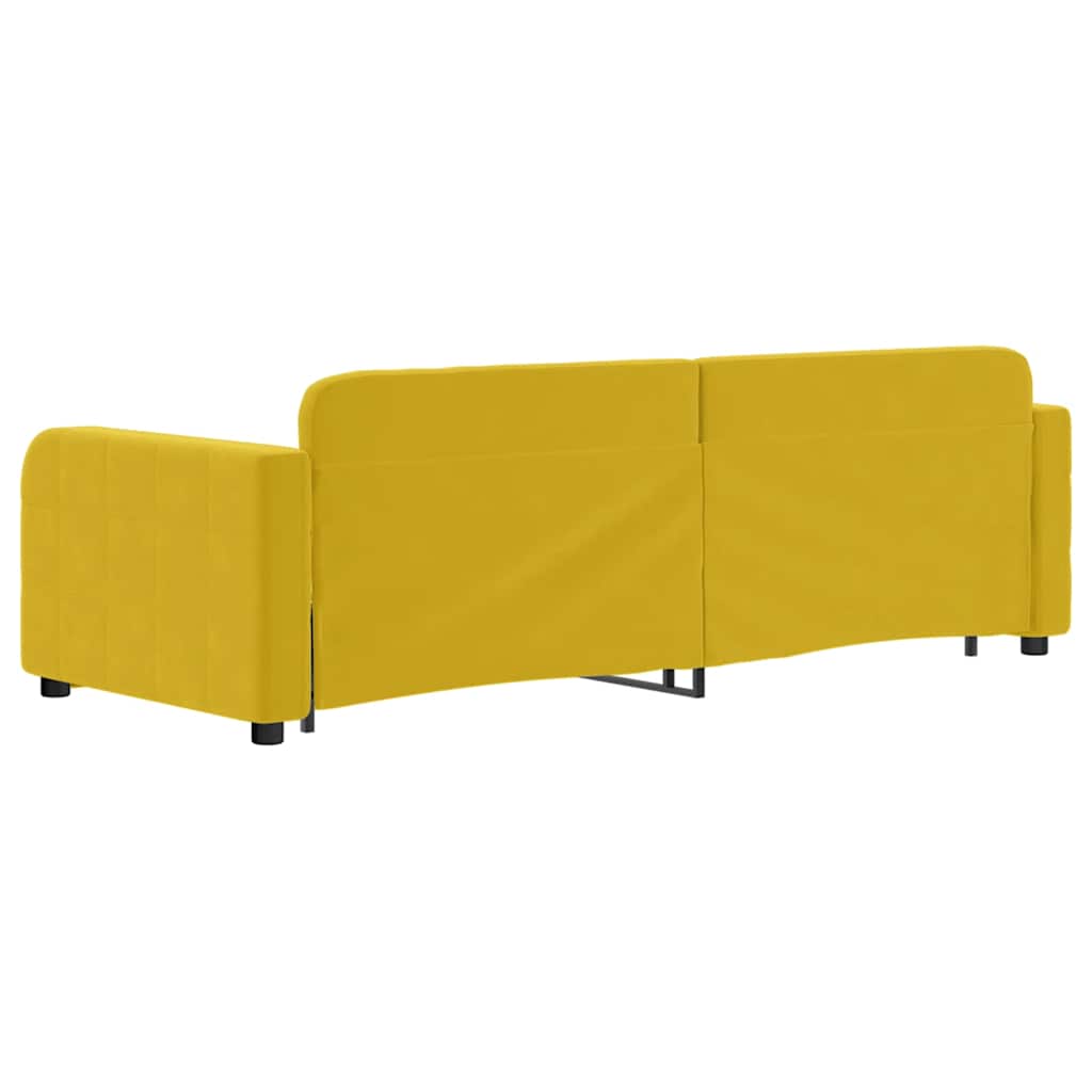 Divano Letto con Letto Estraibile-Sofa Letto-Daybed Giallo 80x200 cm in Velluto 691096