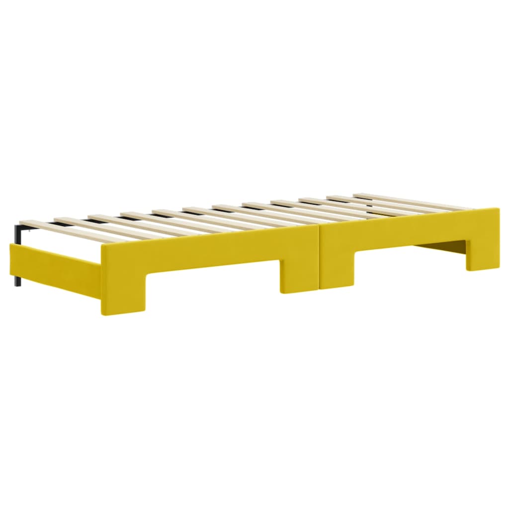 Divano Letto con Letto Estraibile Giallo 80x200 cm in Velluto 3196927