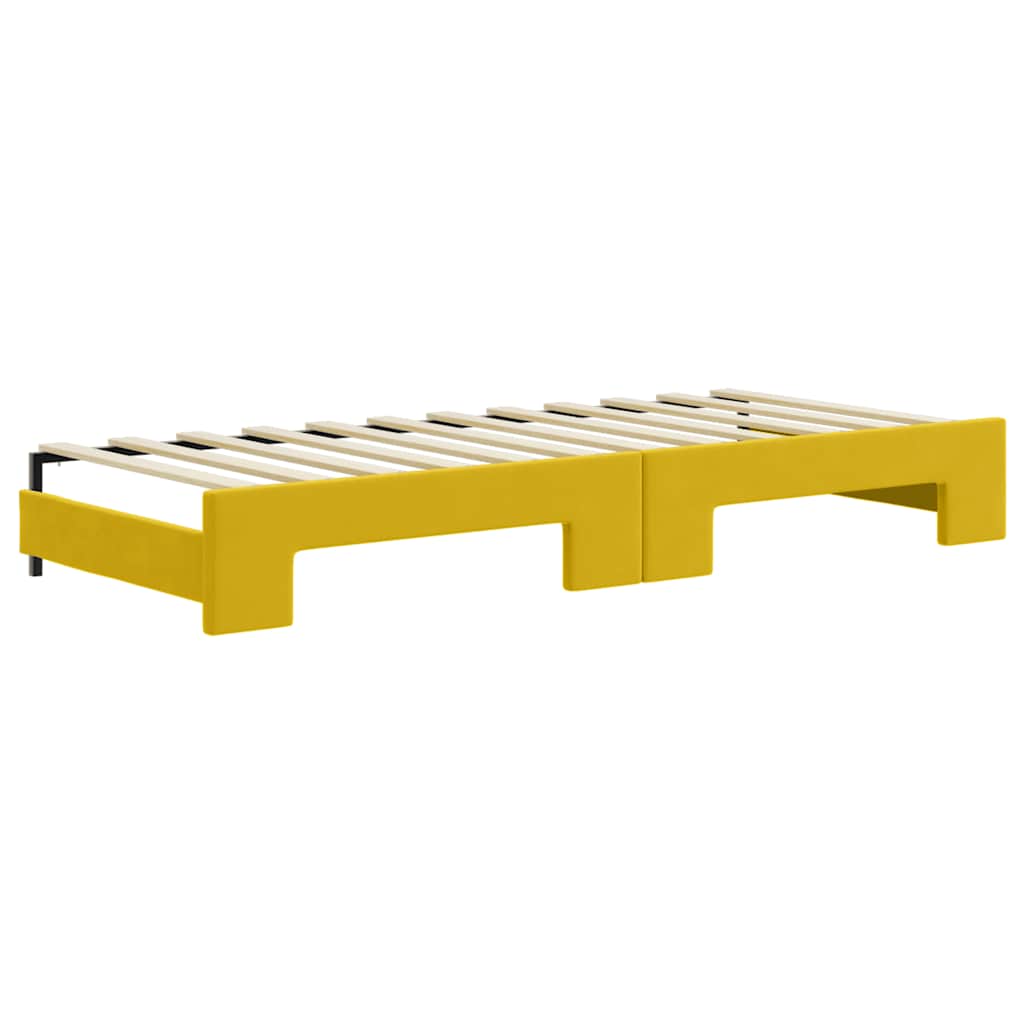 Divano Letto con Letto Estraibile-Sofa Letto-Daybed Giallo 80x200 cm in Velluto 691096