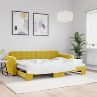 Divano Letto con Letto Estraibile Giallo 80x200 cm in Vellutocod mxl 106764